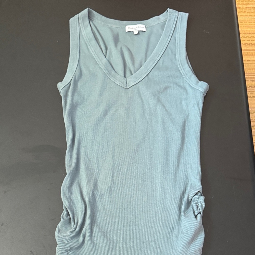 Michael Stars  Blue V-Neck Tank Top